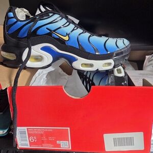 Nike Air Max Plus Kids Sneakers - Blue, Black, and Gold